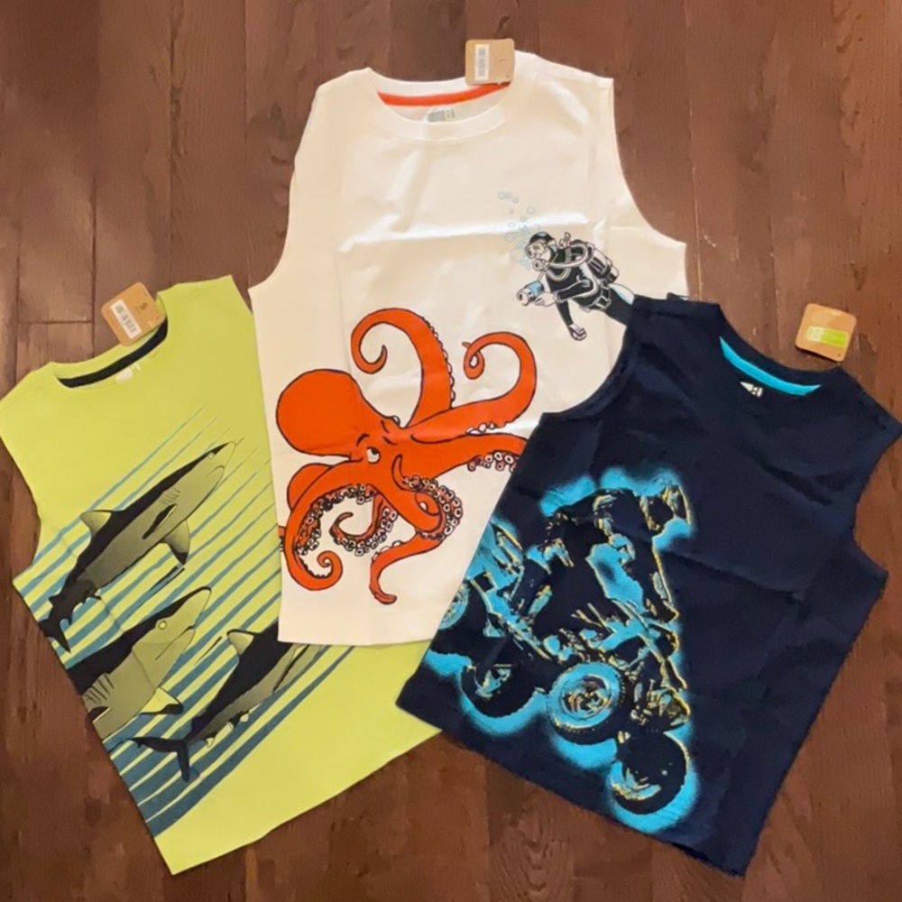 Bundle of 3 Crazy 8 Boys Muscle Shirts New With Tags